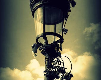 On the Pont des Arts - Paris - digital art photography, Matt finish