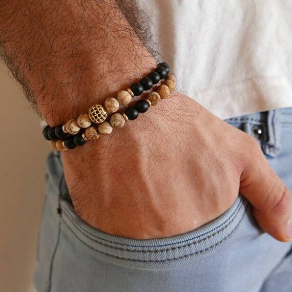 Men's Bracelet Set Men's Beaded Bracelet Men's