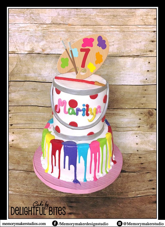 Paint Party Cake Topper Paint Palette cake topper Art Cake