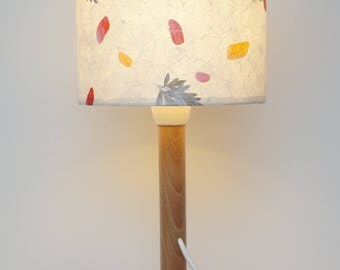 Lampe papier washi traditionnel épais, feuilles d'automnes / thick traditionnal japanese washi paper, with autumn leaves