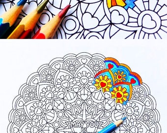 mandala coloring page st patrick's day printable march