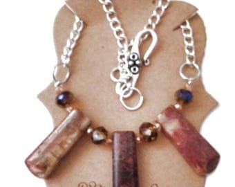 Brown Marbled Statement Pendant Necklace