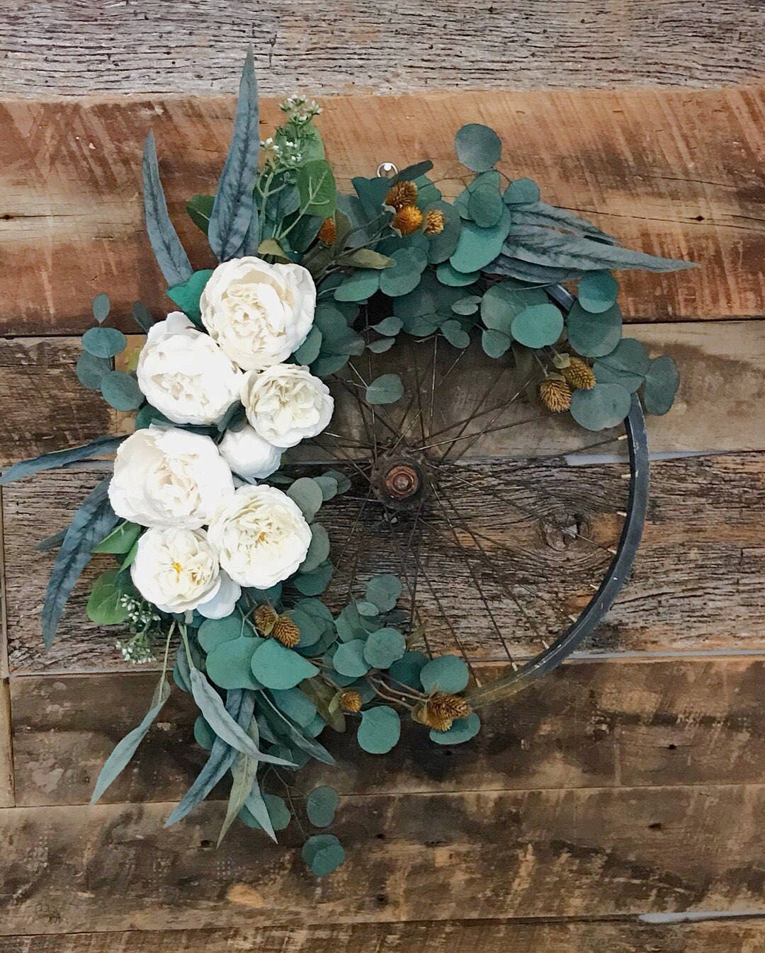 Vintage Bicycle Wheel Wreath