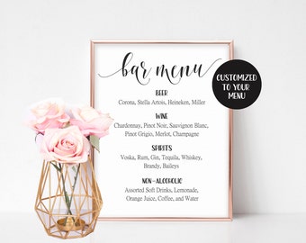 wedding drink menus