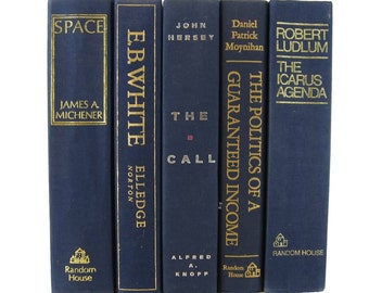 Vintage Books, Blue Books, Old Books, Home Decor, Book Sets, Wedding Decor, Book Lover Gift, Stage Props, Book Stack, Decades of Vintage