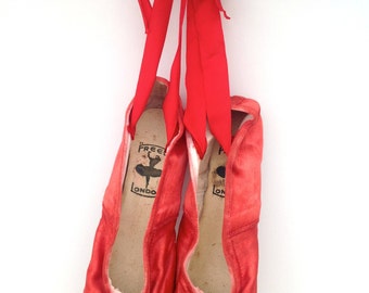 Vintage red ballet shoes by Freed of London
