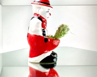 Vintage Hand Painted Ceramic Sad Clown Planter, Hobo Clown Cactus Planter, Pen Holder, RISQUÉ Gag Gift