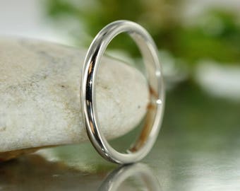 Balance-Women's 14k White Gold Wedding Band 2mm Wedding Ring