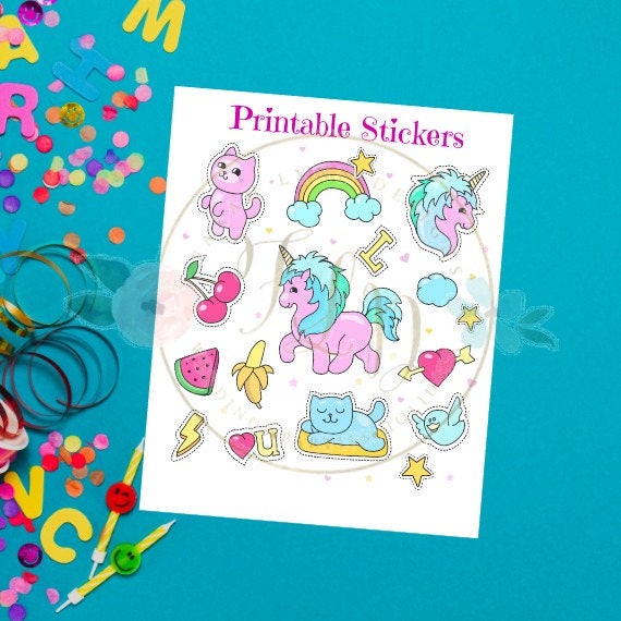 unicorn stickers unicorn sticker set birthday printables