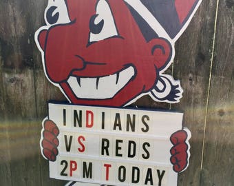 Large Cleveland Municipal Stadium / Cleveland Indians Letterboard Sign