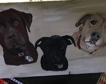 EXAMPLE OF Custom painting of dogs. (Example)