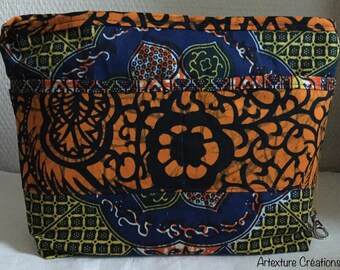 Organizer purse blue, yellow and black/REF wax ORGA7