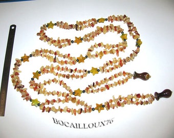 Test 1 - "BOA" CARNELIAN stones necklace - 140cm LONG