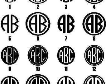 Monogram Monogram Decal Monogram Sticker Monogram Laptop Decal Window Sticker Window Decal Monogram