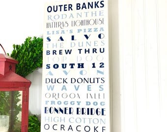 Beach Sign - Beach Decor - Personalized Beach Sign - Outer Banks Art - Beach House Decor - Beach House Art - Beach Wall Art-Beach Subway Art