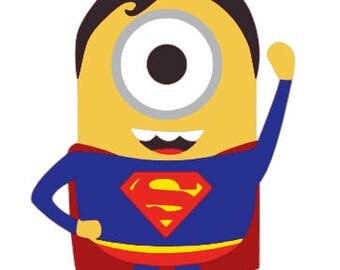 Minion Superman SVG,SVG files,Minion svg downloads,minion svg files,Silhouette files