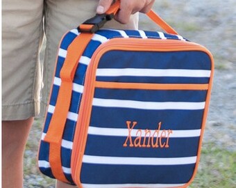 Monogrammed Lunch Box ~ Lined Lunch box ~ Custom boys lunch box