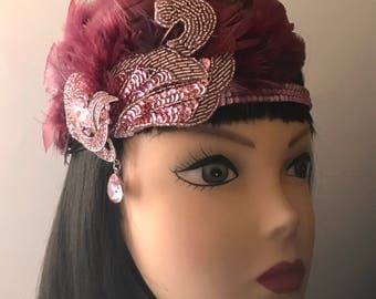 1920s headband/Gatsby headband/flapper headband/Sequins headband/Rhinestone headband/hair accessories/hair jewelry/Amar