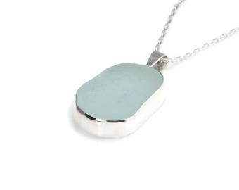 Sea Glass Necklace - Sea Glass Jewellery, 925 Sterling Silver Seaham Seaglass Jewellery | Beach Glass / Ocean Necklace | Sea Glass Jewelry