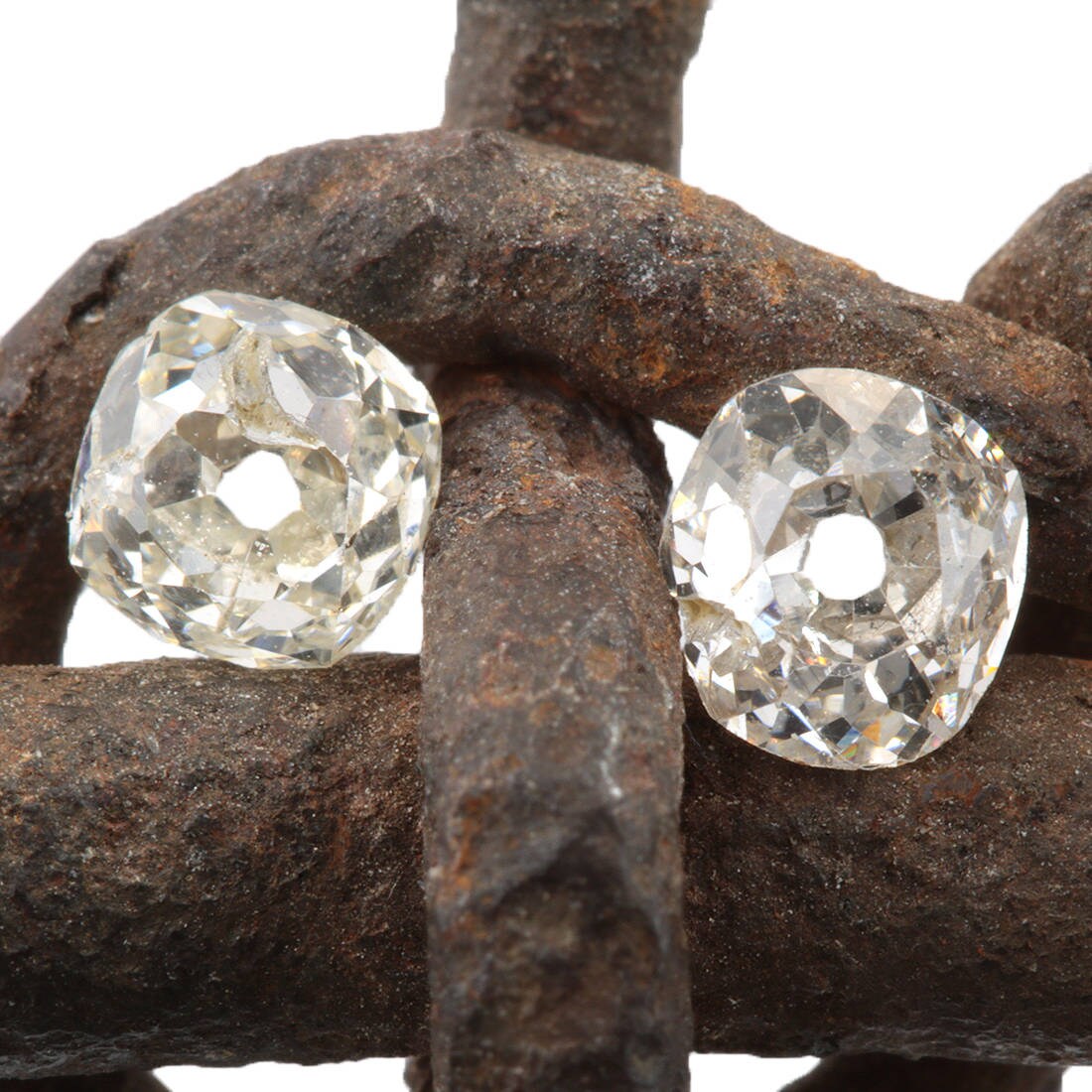 Diamonds loose old mine cuts .27 ct .26 ct antique