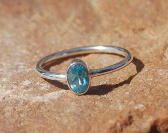 On Sale Natural London Blue Topaz Ring - Gemstone Ring - Gemstone Jewelry - Handmade Jewelry
