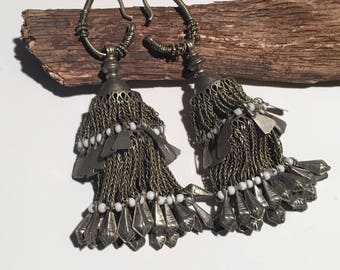 Tassels Earring-Vintage Earring-Kuchi Jewellery-Kuchi Earring-Statement Earring-vintage Ethnic Middle Eastern