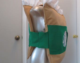 Toddler Starbucks Halloween Costume Slips Easily over head and body Perfect for Special Needs No tripping hazards Contest Winner