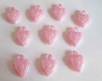 Swarovski crystal heart Pendants 10mm Pink crystal Pendants