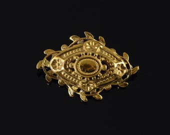 Gold Filled Vintage Flower Embossed Pin/Brooch Gold Plated