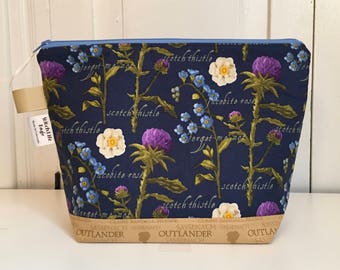 Medium Outlander Wedge Bag | Project Bag | Knitting Bag | Zipper Bag | Makeup Bag