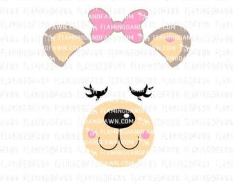 bear face svg, bear svg, bear dxf, teddy bear svg, cute bear svg, little girl svg, woodland svg, teddy bear face svg, baby bear svg