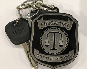 Purgatory Sheriff Department Badge Keychain