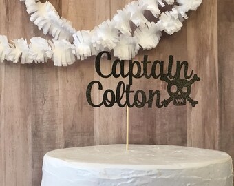 Custom name pirate cake topper/boy birthday party/birthday party/pirate birthday party