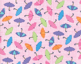 Moda RAINY DAY! Quilt Fabric 1/2 Yard By Me & My Sister - Umbrella Pink 22291 15