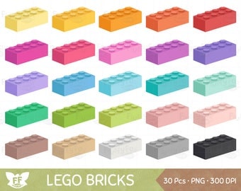 50% OFF Lego Clipart, Toy Bricks Clip Art, Rainbow Legos Colorful Brick Building Toys Cute Cliparts PNG Graphic Download, Commercial Use