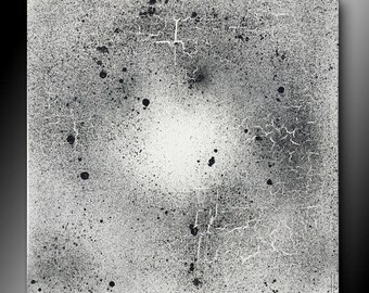 Abstract art painting contemporary black white