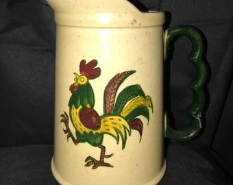 Beautiful Metlox by PoppyTrail Rooseter Pitcher 6 1/2 " x 4 1/4"