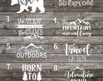 Vinyl Decal | adventure decal | travel decal | explore decal | outdoors decal | yeti cooler decal | laptop decal | car decal |
