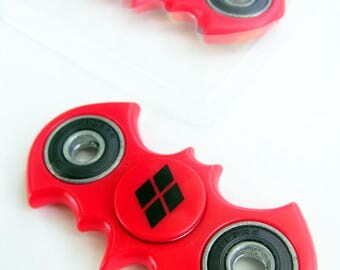 HARLEY QUINN Bat Fidget Spinner Red Style Kids Hand Finger Toy Batman Style