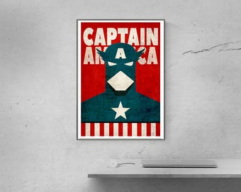 Captain America Wall Art captain america art | etsy Captain America Wall Art captain america art | etsy