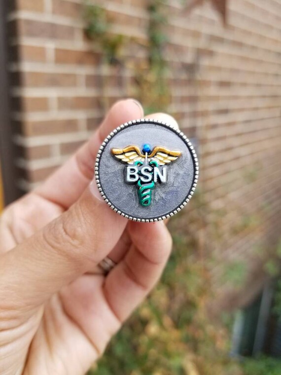 BSN pins Men's nursing pin pinning ceremony pin. lapel