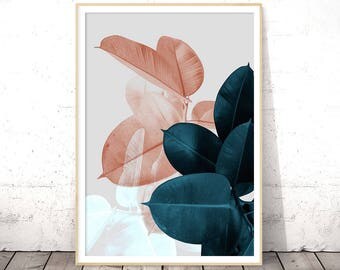 Plant Prints, Printable Wall Art, Botanical Art, Tropical Leaf Print, Digital Print Download, Instant Download Printable Art, Leaves Print