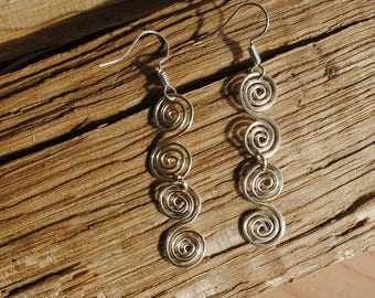 Silver Celtic Spiral Earrings in Sterling Silver