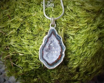 Silver Electroformed Tabasco Geode Necklace