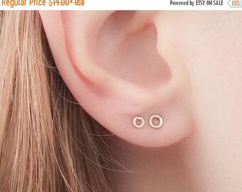 SALE - Tiny Circle Earrings - Tiny Round Studs - Tiny Circle Studs - Petite Earrings - Petite Studs - teeny tiny studs - teeny tiny earrings