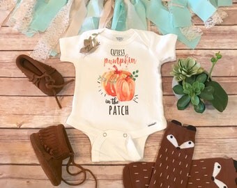 Pumpkin Onesie®, Halloween Baby Clothes, Cutest Pumpkin in the Patch, Pumpkin Baby Bodysuit, Baby Girl Clothes, Fall Baby Onesie, Cute Onesi