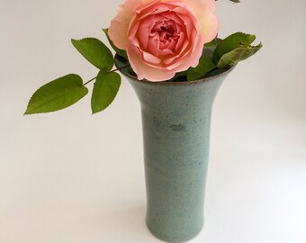 Vase Vintage En Céramique Belge - Couleur Brun/turquoise, Décor Boules, Fait Main - Années 70