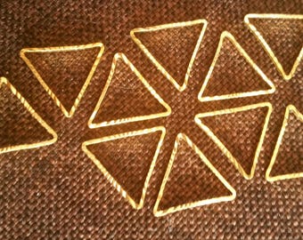 Lot 10 triangle gold metal rings