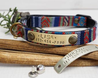 Cat collar, Personalized Cat collar, Small Dog Collar, ID tag, indoor cat , Cat Collar Personalized, Breakaway Safety Buckle, Outdoor cat