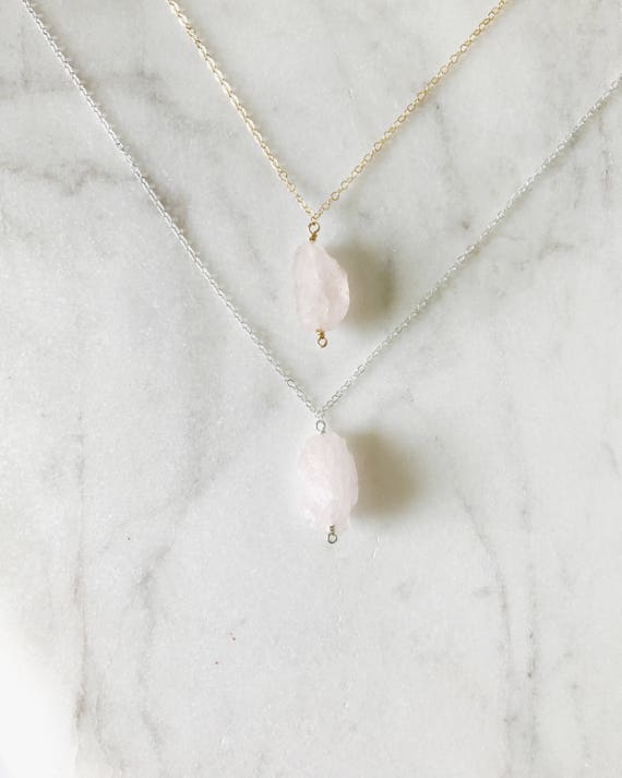 crystal necklace rose quartz